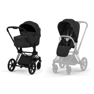 NEW CYBEX Priam Pushchair Set Comfort Collection - Matt Black - Sepia Black