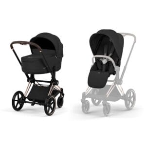 NEW CYBEX Priam Pushchair Set Comfort Collection - Rose Gold - Sepia Black