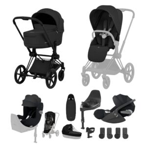 NEW CYBEX Priam Ultimate Birth & Beyond Bundle Comfort Collection Matt Black Sepia Black
