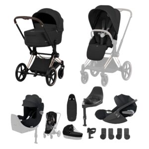 NEW CYBEX Priam Ultimate Birth & Beyond Bundle Comfort Collection Rose Gold Sepia Black