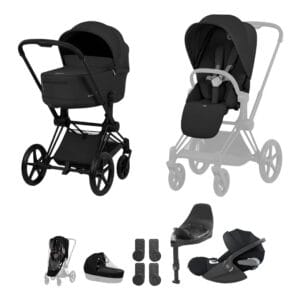 NEW CYBEX Priam Ultimate Bundle Comfort Collection Matt Black Sepia Black