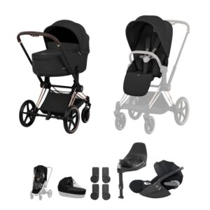 NEW CYBEX Priam Ultimate Bundle Comfort Collection Rose Gold Sepia Black