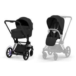 NEW CYBEX e-Priam Pushchair Set Comfort Collection - Matt Black - Sepia Black