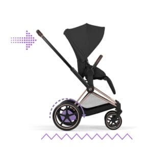 NEW CYBEX e Priam Pushchair Set Comfort Collection Rose Gold Sepia Black (7)