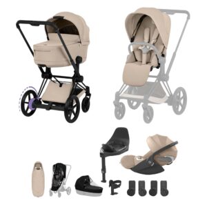 NEW CYBEX e Priam Ultimate Accessory Bundle Comfort Collection Matt Black Cozy Beige