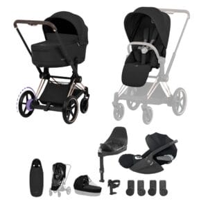 NEW CYBEX e Priam Ultimate Accessory Bundle Comfort Collection Rose Gold Sepia Black