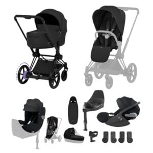 NEW CYBEX e Priam Ultimate Birth & Beyond Bundle Comfort Collection Matt Black Sepia Black