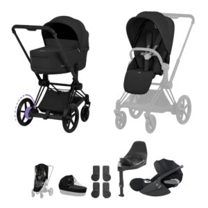 NEW CYBEX e Priam Ultimate Bundle Comfort Collection Matt Black Sepia Black