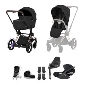 NEW CYBEX e Priam Ultimate Bundle Comfort Collection Rose Gold Sepia Black
