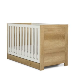 Obaby Nika Cot Bed OAK & WHITE (4)