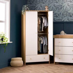 Obaby Nika Double Wardrobe OAK & WHITE (1)
