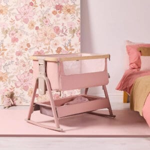 Tutti Bambini CoZee Air 2 Bedside Crib - Drifted Oak/Blush