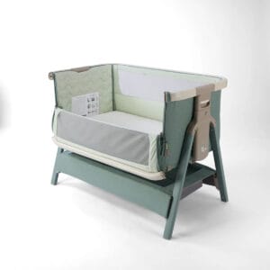 Tutti Bambini CoZee Air 2 Bedside Crib Whitewash Kelp (4)