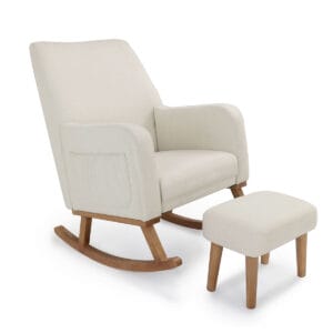 Babymore Callie Nursing Chair with Stool Ivory (2)