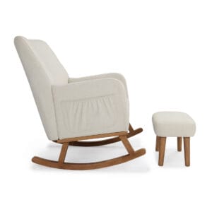 Babymore Callie Nursing Chair with Stool Ivory (3)