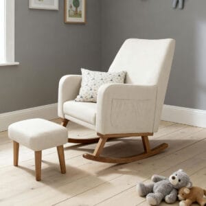 Babymore Callie Nursing Chair with Stool Ivory