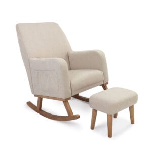 Babymore Callie Nursing Chair with Stool Oatmeal (2)