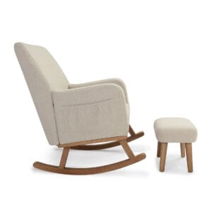 Babymore Callie Nursing Chair with Stool Oatmeal (3)
