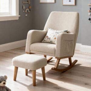 Babymore Callie Nursing Chair with Stool Oatmeal