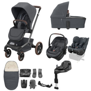 Maxi Cosi Fame 2026 10 Piece Ultimate Family Travel System Moon Graphite
