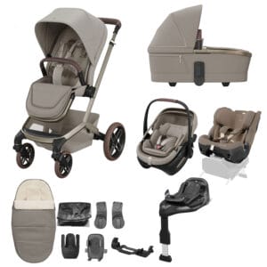 Maxi Cosi Fame 2026 10 Piece Ultimate Family Travel System Sapphire Sand