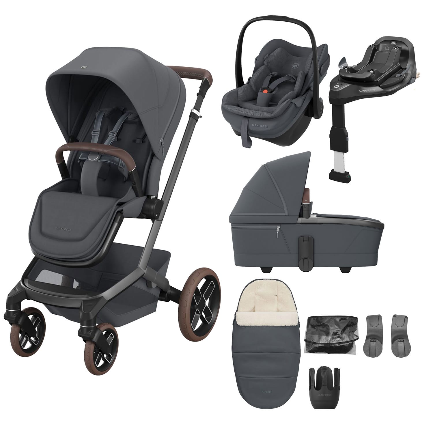 Maxi Cosi Fame 2026 8 Piece Premium Travel System Moon Graphite
