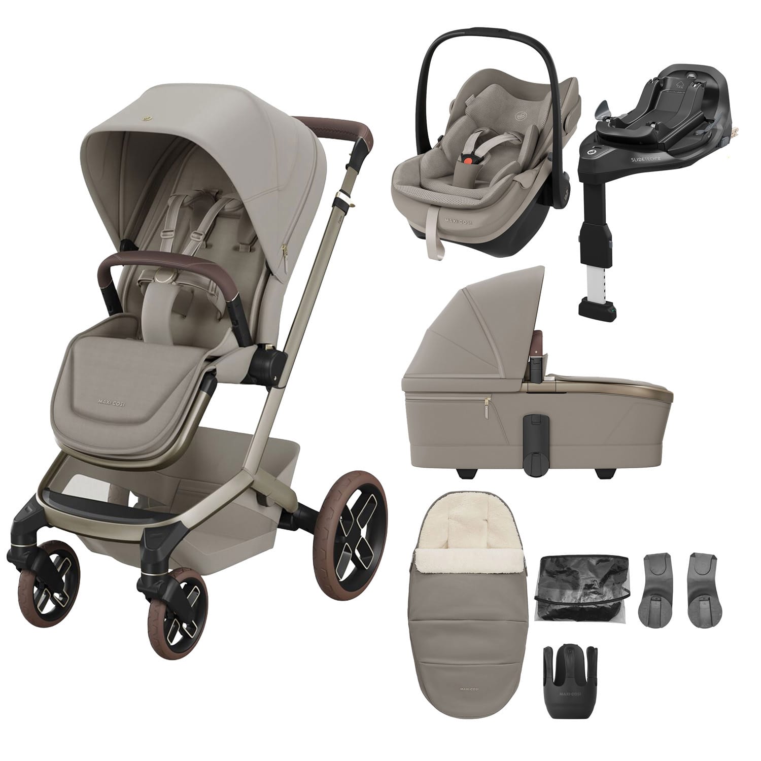 Maxi Cosi Fame 2026 8 Piece Premium Travel System Sapphire Sand