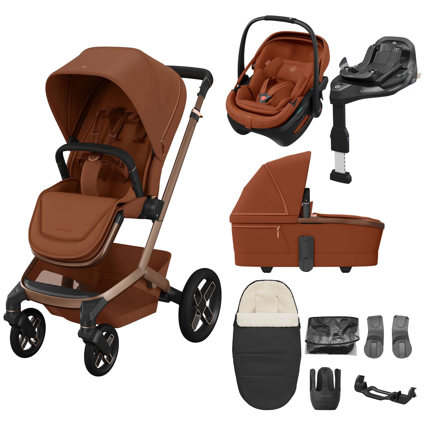 Maxi Cosi Fame 2026 8 Piece Ultimate Travel System Copper Terra