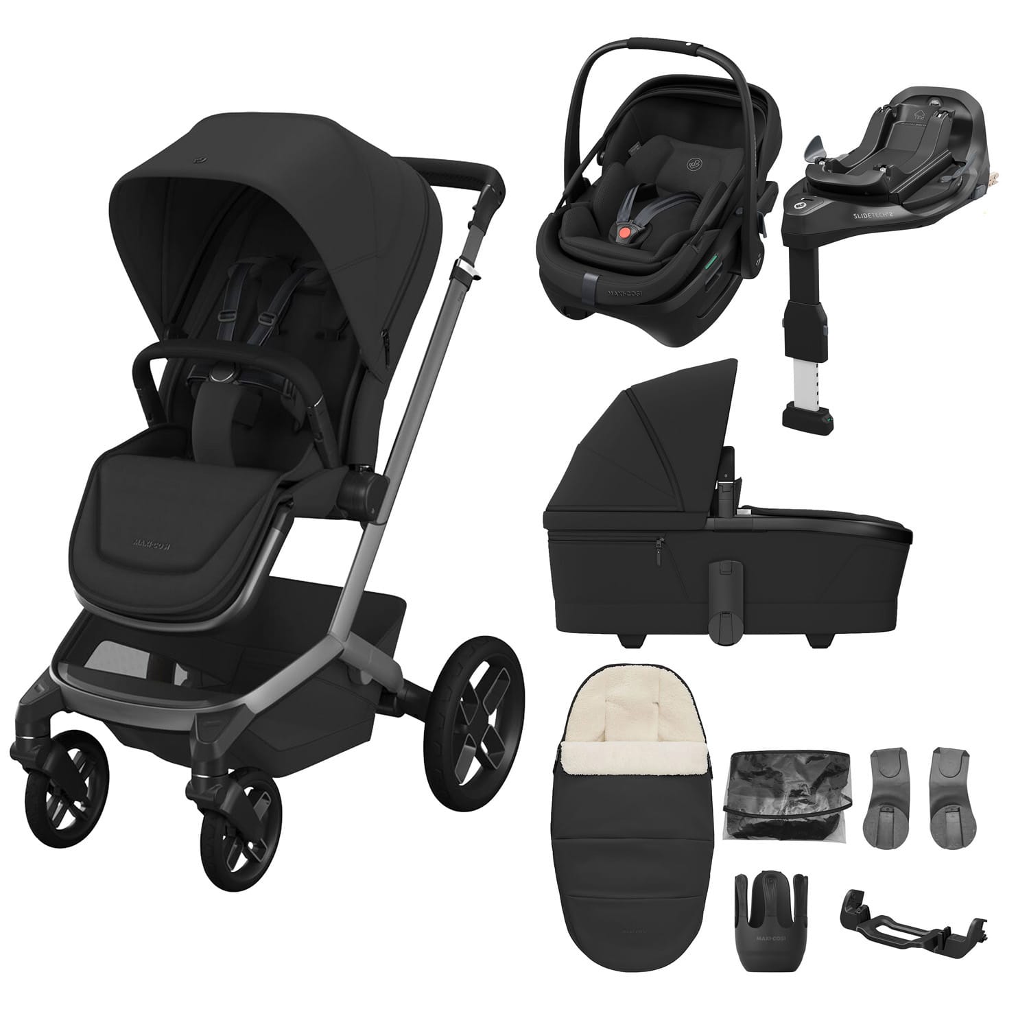 Maxi Cosi Fame 2026 8 Piece Ultimate Travel System Onyx Black