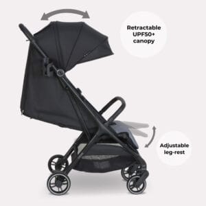 My Babiie MBX6 Auto fold Stroller Black Grey (1)