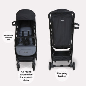 My Babiie MBX6 Auto fold Stroller Black Grey (3)