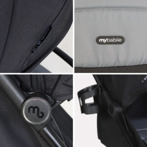 My Babiie MBX6 Auto fold Stroller Black Grey (7)
