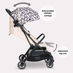 My Babiie MBX6 Auto fold Stroller Fawn Leopard (1)