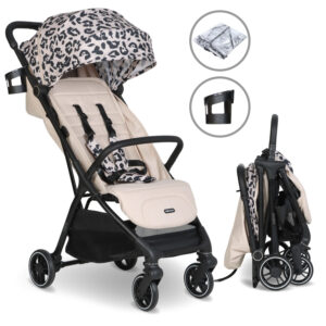My Babiie MBX6 Auto fold Stroller Fawn Leopard