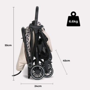 My Babiie MBX6 Auto fold Stroller Fawn Leopard (6)