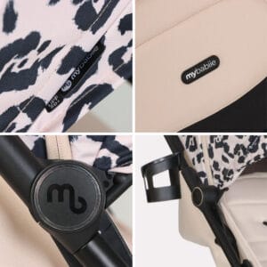 My Babiie MBX6 Auto fold Stroller Fawn Leopard (7)