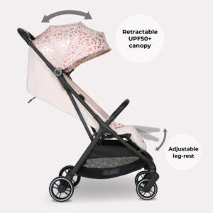 My Babiie MBX6 Auto fold Stroller Pink Leopard (1)