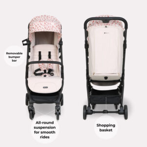 My Babiie MBX6 Auto fold Stroller Pink Leopard (3)