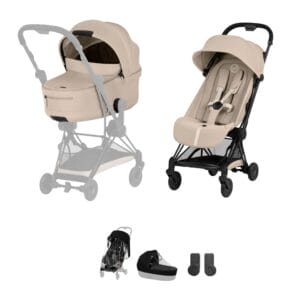 NEW CYBEX Coya Stroller Set Comfort Collection - Matt Black - Cozy Beige