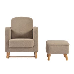 Bebe & Beyond Soother Nursing Chair and Stool Biscuit Boucle (2)