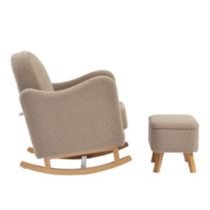 Bebe & Beyond Soother Nursing Chair and Stool Biscuit Boucle (3)