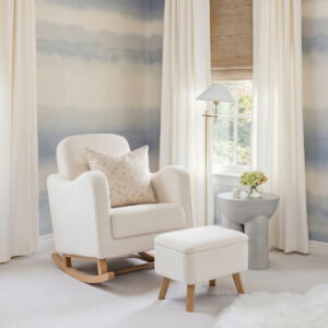 Bebe & Beyond Soother Nursing Chair and Stool Off White Boucle (1)