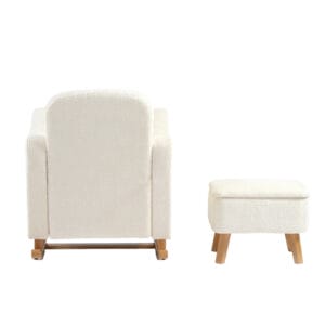 Bebe & Beyond Soother Nursing Chair and Stool Off White Boucle (4)