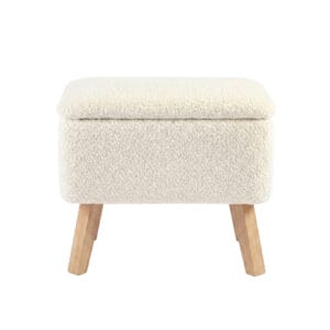 Bebe & Beyond Soother Nursing Chair and Stool Off White Boucle (6)