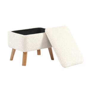 Bebe & Beyond Soother Nursing Chair and Stool Off White Boucle (8)