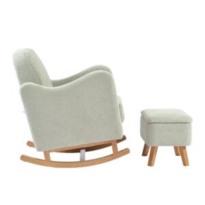 Bebe & Beyond Soother Nursing Chair and Stool Sage Boucle (3)