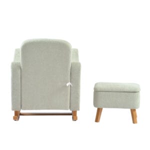 Bebe & Beyond Soother Nursing Chair and Stool Sage Boucle (4)