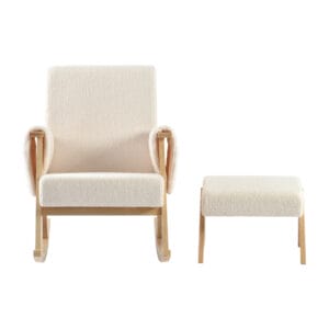 Bebe & Beyond Storyteller Nursing Chair and Stool Off White Ted (2)