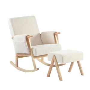 Bebe & Beyond Storyteller Nursing Chair and Stool Off White Ted