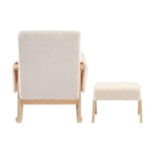 Bebe & Beyond Storyteller Nursing Chair and Stool Off White Ted (4)